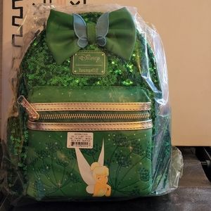 Tinkerbell Green Sequin Loungefly Mini Backpack